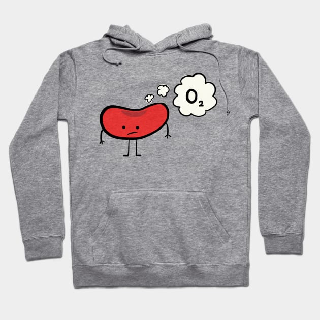 Red blood cell missing oxygen Hoodie by glowglowworm